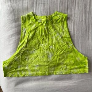 Lululemon Athletica Lime Green Tie-Dye Tank Top